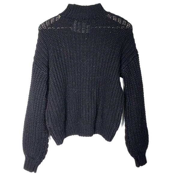 NWT Embossed cable braid mock turtleneck sweater size large L - Picture 4 of 4